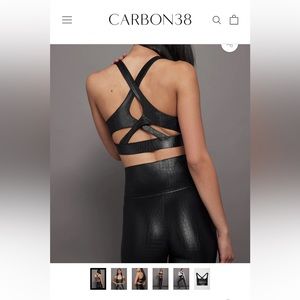 Carbon38 Black Sports Bra in Takara Shine - Black